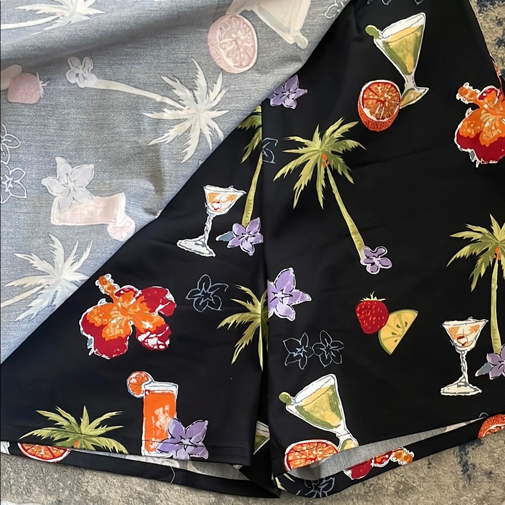 Tropical Print Skirt with Cocktail Design - Picture 3 of 5